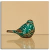 Pack of 4 Teal Green Decorative Distressed Rustic Ceramic Birds 5.5"
