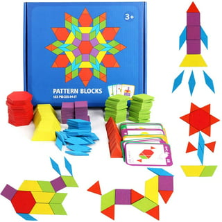 Vanmor Wooden Tangram Pattern Blocks Set- Travel Tangram Puzzles for Kids  Ages 4-8-12 with 60 Cards, Montessori Tangrams Jigsaw Road Trip Games  Preschool Brain Teaser Gift for 3 4 5 Years Old Toddlers 