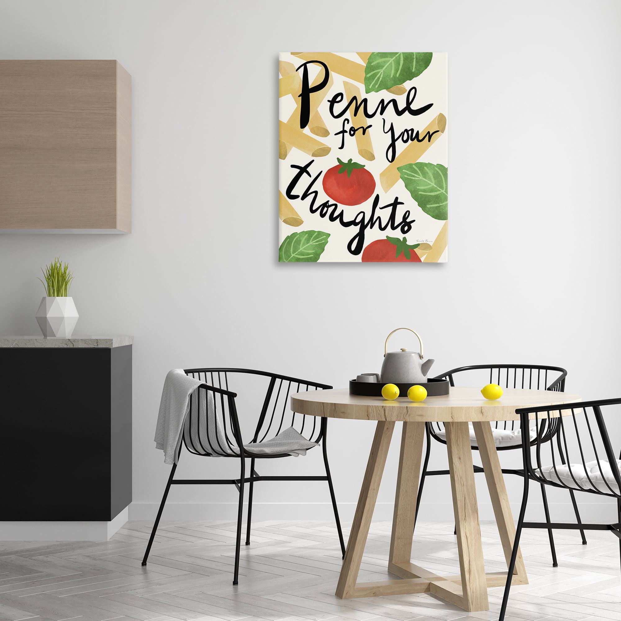 Stupell Industries Penne For Your Thoughts Food & Beverage Painting Gallery Wrapped Canvas Art Print Wall Art, 30 x 40