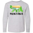 thumbnail image 3 of Inktastic Montana Lake and Trees in Bear Silhouette Long Sleeve Youth T-Shirt, 3 of 5