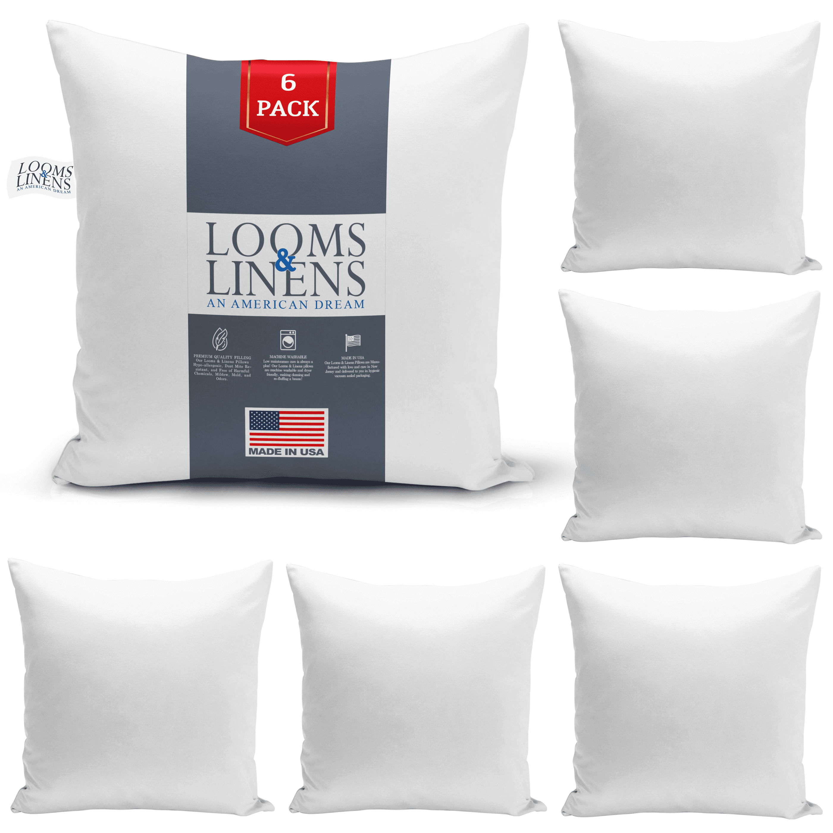 Zippered Pillow Inserts|Filled Synthetic Down Super Soft Pillow Form|Custom Made All Sizes Over Size Pillow Form Inserts