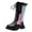 Black, variant on UngA Girls Riding Boots Boys Girls Leather Lace-Up Waterproof Side Zipper Mid Calf Combat Riding Winter Boots Silver,1.5
