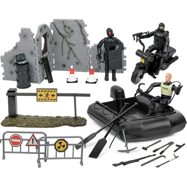 Click N Play Military Police Elite Swat Patrol Team 32 Piece Play Set With Accessories Military Action Packed Pretend Play Set Made Of Super Strong By Click N Play Walmart Com