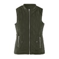 thumbnail image 4 of GEWSEY Women's Quilted Vest, Stand Collar Lightweight Zip Padded Gilet (Army Green, S), 4 of 5