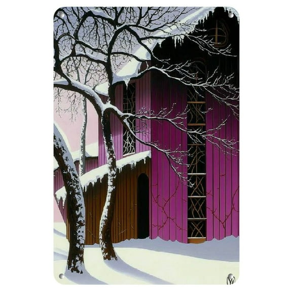 Eyvind Earle Amethyst Iron Wall Art, 8x12 inches - Frameless Painting for Home Decor