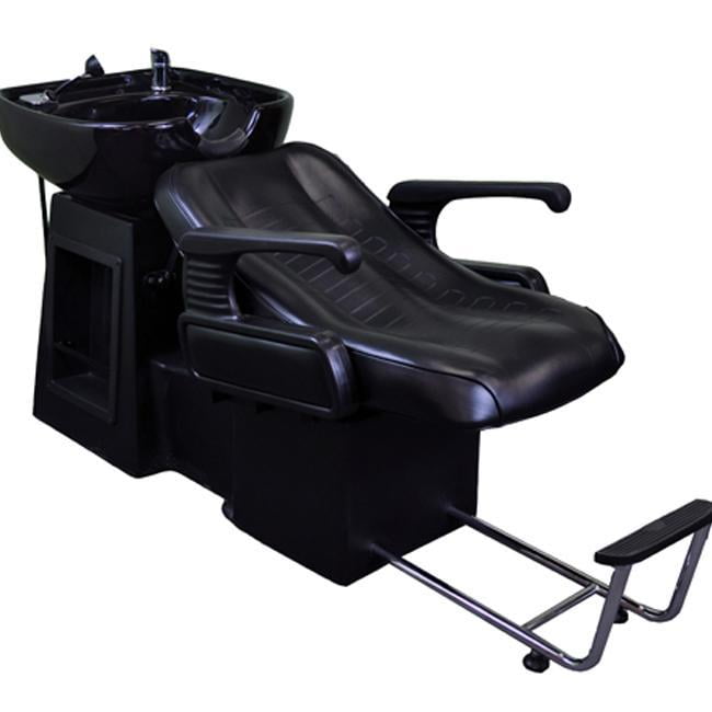 Black Reclined Beauty Salon Shampoo Bed Chair & Sink Bowl Backwash Unit