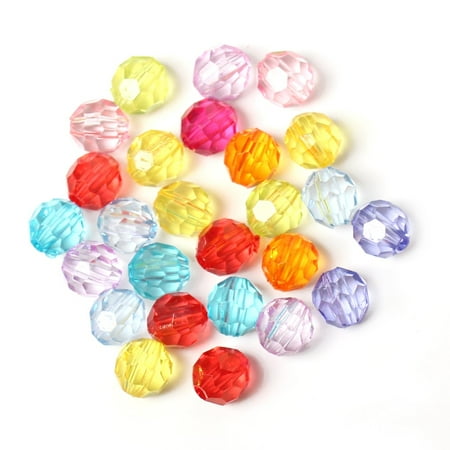 - Mixed Acrylic Faceted Spacer, Loose Beads, 6mm, 900 Pack (1mm Hole)