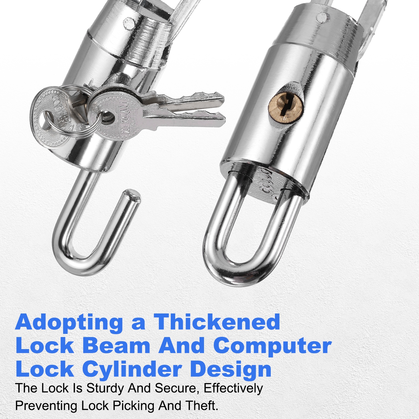 Bike Chain Lock, (25 Inch, Silver) (1 Pcs), Manganese Steel Anti-Theft Bicycle Chain Round Lock with Keys, Suit for - Bike/Motorcycle/Scooter/Truck