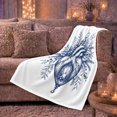 thumbnail image 6 of Anatomical Heart Lantern with Botanical Branches, Gothic Blue Line Art Motif for Anatomy Lovers, Birthday Gift, Cozy Flannel Blanket for Study Room and Bedroom, Artistic Home Decor, 6 of 9