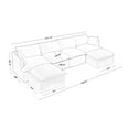 thumbnail image 3 of Indecor Home Modular Sectional Sofa Cloud Sofa, Comfortable Cloud Modular U-Shaped Sofa Oversized Upholstered Sectional Sofa Couch with Ottoman for Living Room, Bedroom, Apartment, Gray, 3 of 9