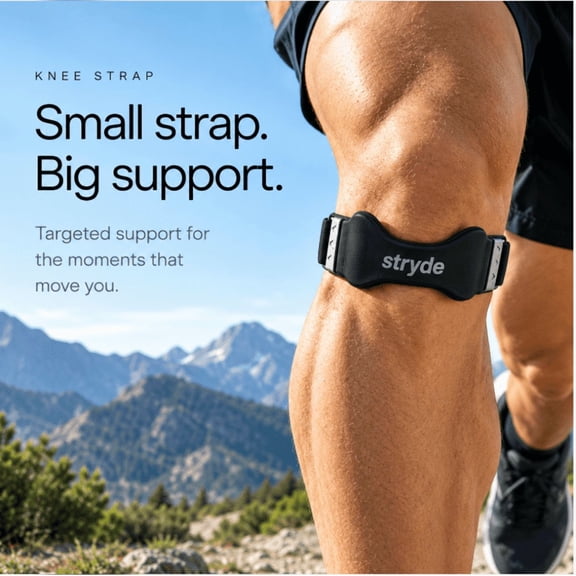 Stryde Precision Knee Strap, 2026 Upgraded Patellar Tendon Support with Silicone Lock-Point Pad, Adjustable Non-Slip Breathable Knee Brace for Running, Cycling & Fitness, One Size (1pcs)