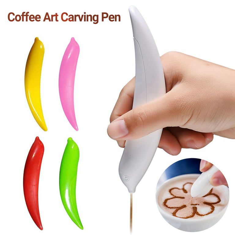 Vigor Latte Pen Electric Coffee Pen Spice Pen for Food Art DIY Creative Pattern Information with Cinnamon Cocoa Powder Broken Sugar - Bulk 3 Sets - 3
