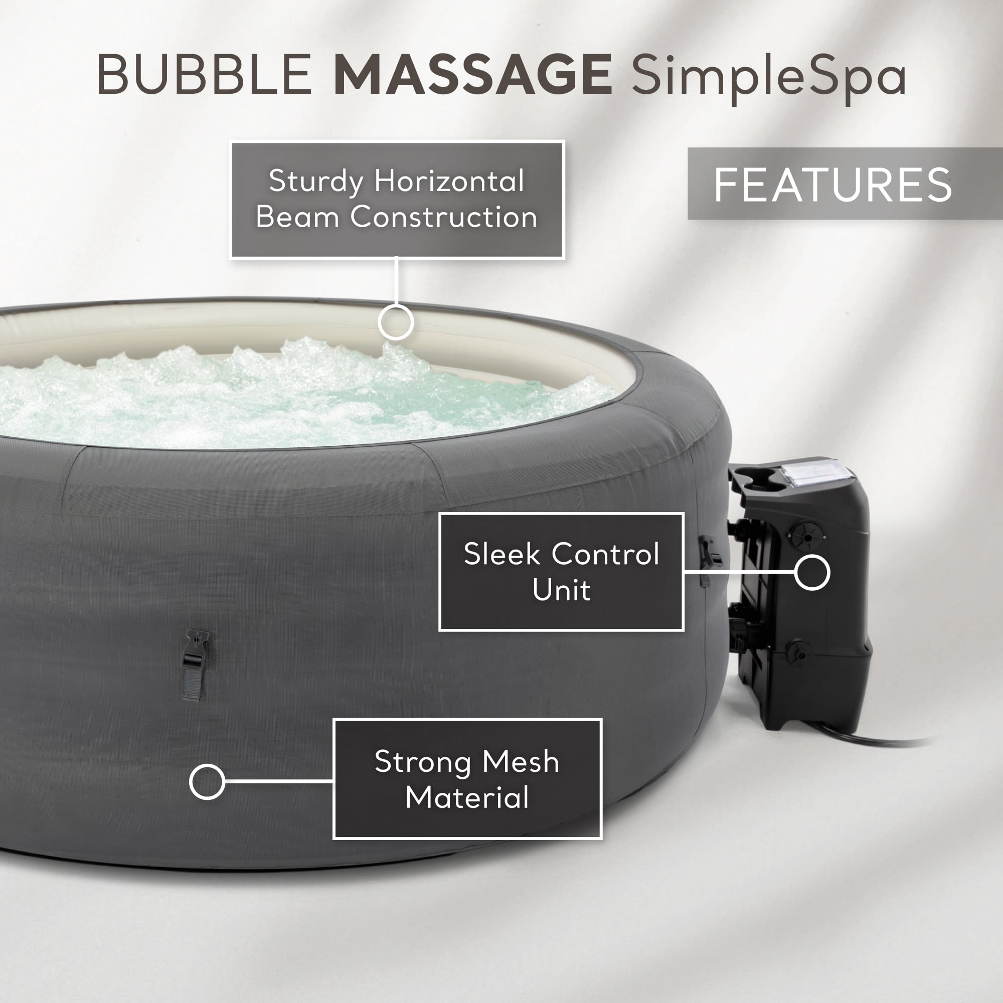 Open Box Intex SimpleSpa Bubble Massage 4 Person Inflatable Hot Tub w/ Cover