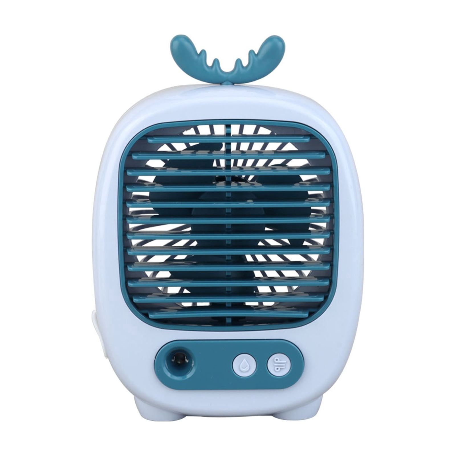 Cute Antler Design Portable Evaporative Air Cooler, 3-in-1 Mist Humidifier Desktop Fan for Home & Office