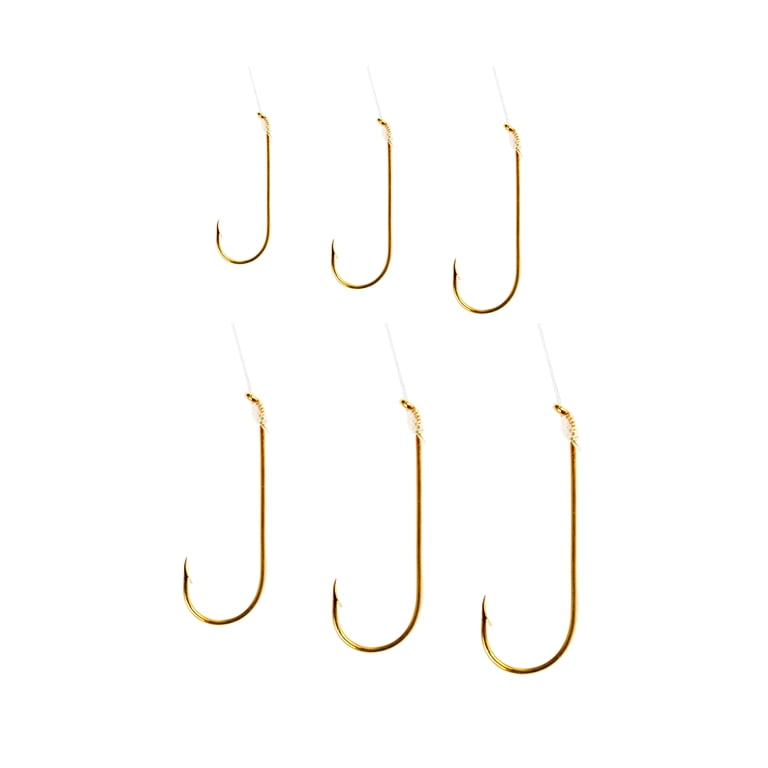 (10 pack) Eagle Claw 121-8 Aberdeen Snell Gold Hook, Size 8