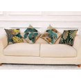 thumbnail image 2 of Throw Pillow Cases Pack of 4 Green and Gold Leaves Cushion Covers 18x18 inch Linen Square Throw Pill, 2 of 5