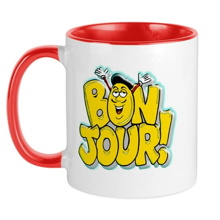 

CafePress - Bonjour! Mug - Ceramic Coffee Tea Novelty Mug Cup 11 oz
