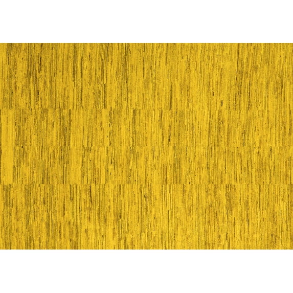 Ahgly Company Indoor Rectangle Solid Yellow Modern Area Rugs, 3' x 5'