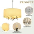 thumbnail image 7 of DingLiLighting 6 Light Flush Mount Ceiling Light Drum Pendant Light Brown Fabric Ceiling Light Fixture for Living Room, Dining, Bedroom, Kitchen, Hallway, 7 of 7