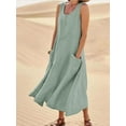 thumbnail image 2 of Été Oversize Vintage Lin Robe Réservoir - Mode Décontractée, Sans Manches, en Vrac Ajustement Confortable, Vestidos Femmes - 4X / Violet, 2 of 2