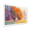 thumbnail image 2 of Designart 'Autumn Forest Orange Leaves Landscape' Lake House Framed Art Print, 2 of 4