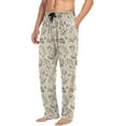 thumbnail image 5 of FREEAMG Vintage Seashells Pajama Pants for Men, Men's Separate Bottoms, Comfortable Sleep Lounge Pj Pants, 5 of 7