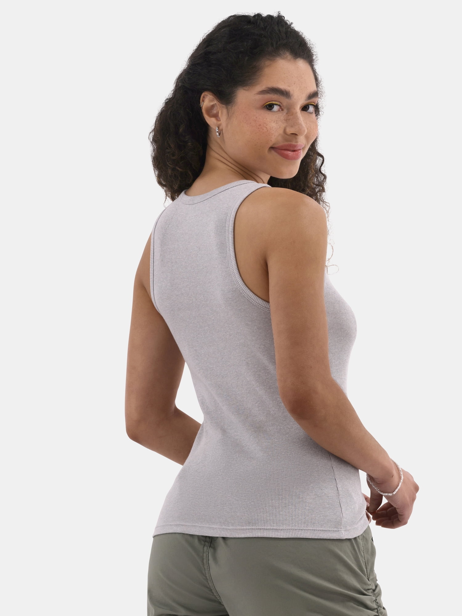 No Boundaries Ribbed High Neck Tank Top, Women's