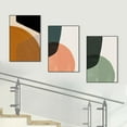 thumbnail image 3 of FCCUYE Wall Art 3 Pieces Of Framed Decorative Paintings Abstract Simple Orange White Blue And Other Color Blocks Wall Art Canvas Prints Wall Decor Gifts Size 16" x 24" x 3 Panels, 3 of 6