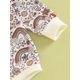 thumbnail image 5 of Pelele Para BebéS Y NiñAs Con Cuello Redondo Y Manga Larga Con Estampado De Flores XBTCLXEBCO Albaricoque;2-3 Años, 5 of 6