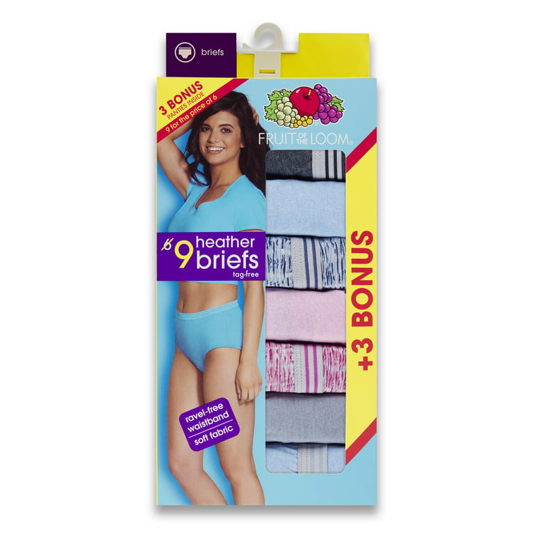 Women's Assorted Heather Brief Panties, 6 Pack