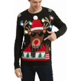 thumbnail image 3 of Chandail de Noël pour Hommes Rudolph Renne Vacances Festif Tricoté Cardigan Mignon Laid, 3 of 5