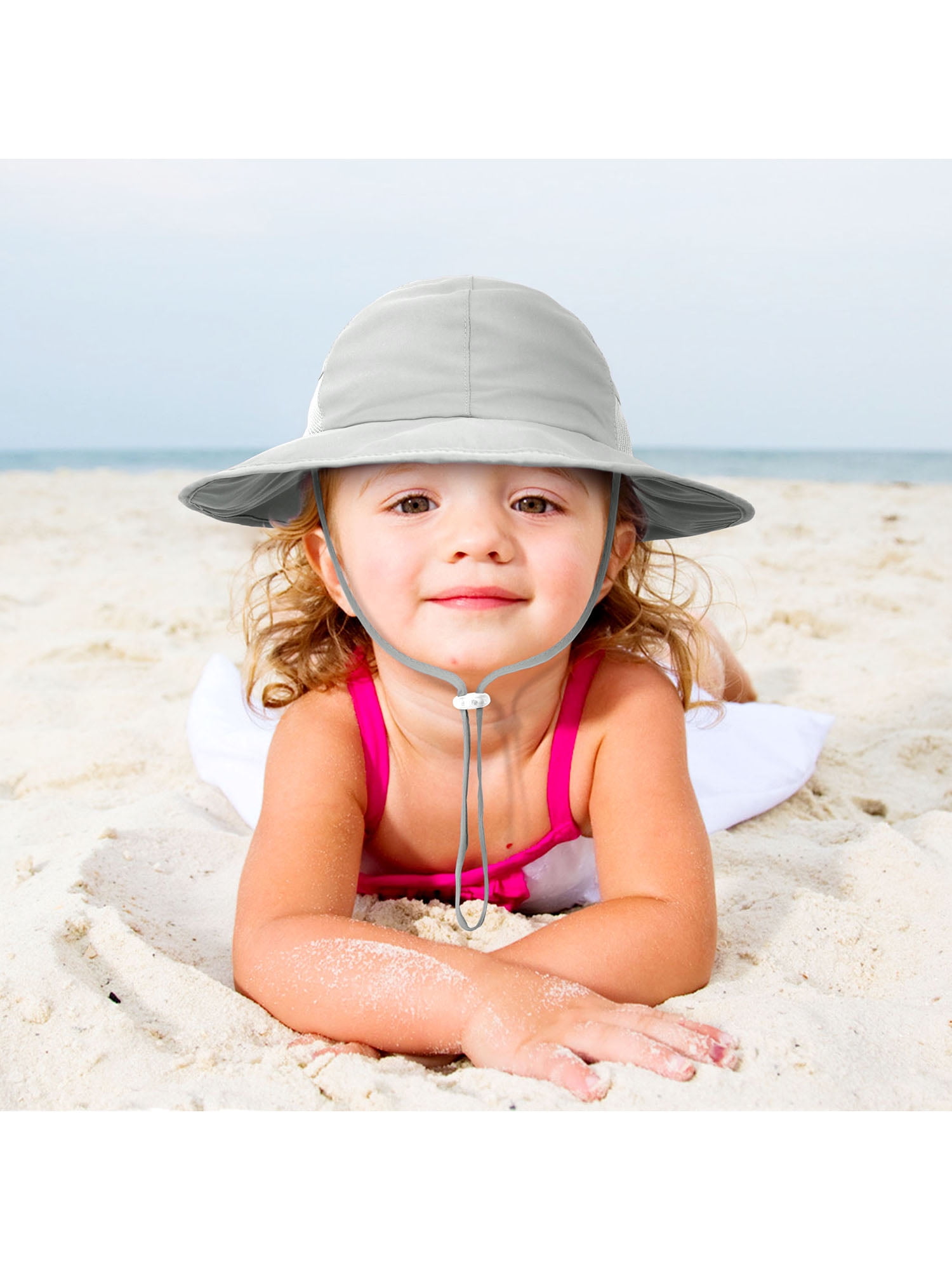 Baby Girls Hats Wide Brim Bucket Cap Beach Summer Sun Hat Toddler Kids 0-4Y 