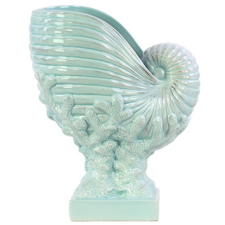 Urban Trends Nautilus Seashell on Coral Pedestal Figurine