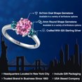 thumbnail image 2 of Gem Stone King 925 Sterling Silver Pink Moissanite and London Blue Topaz Engagement Ring for Women | 2.66 Cttw | Oval 9X7MM | Gemstone Birthstone | Size 5, 2 of 6