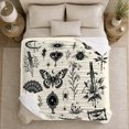 thumbnail image 5 of Mystical Witchy Celestial Illustrations Skulls, Cozy Botanical Garden Scene, Warm Flannel Blanket for Sunroom and Reading Nook, Garden Lovers Housewarming Gift, Botanical Home Decor, 5 of 9