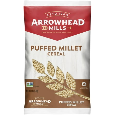 Arrowhead Mills Puffed Millet STF9 Cereal, 6 oz Bag (Pack of 2)