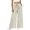 Beige, variant on Women's Striped Wide Leg Pants, Casual Elastic Waist Trousers for Women, Patchwork Summer Palazzo Pants with Side Pockets, Loose Comfy High Waist Long Pants for Vacation Daily Wear Beige L