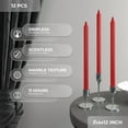 thumbnail image 2 of CANDWAX Bougies Coniques Rouges, Lot de 12 - Bougies Droites de 12 Pouces Non Parfumées pour le Souper et la Table - Chandeliers Longs à Combustion Lente, Sans Coulure, Sans Fumée, 2 of 6