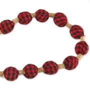 Holiday Time Red and Black Plaid Fabric Christmas Garland, 6'