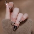 thumbnail image 1 of Uñas postizas con diseño de diamantes de imitación, manicura francesa brillante de Aurora, 24 piezas, 1 of 3