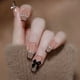 thumbnail image 4 of Uñas postizas con diseño de diamantes de imitación, manicura francesa brillante de Aurora, 24 piezas, 4 of 4