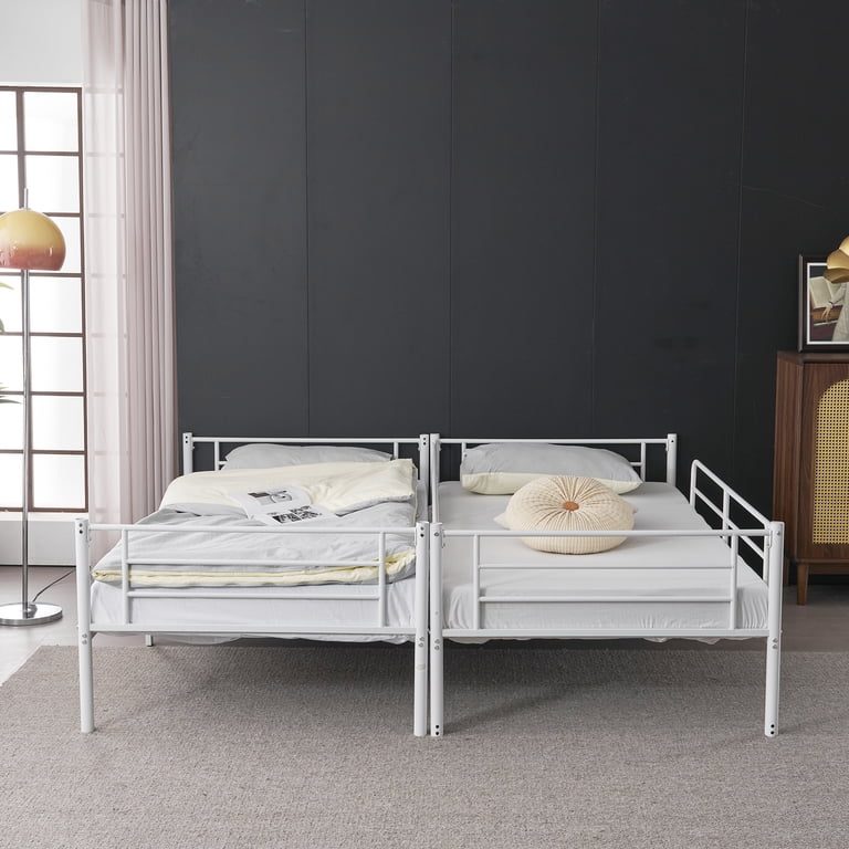 Ktaxon Metal Twin over Twin Bunk Bed with 2 Drawer & 2 Ladders for