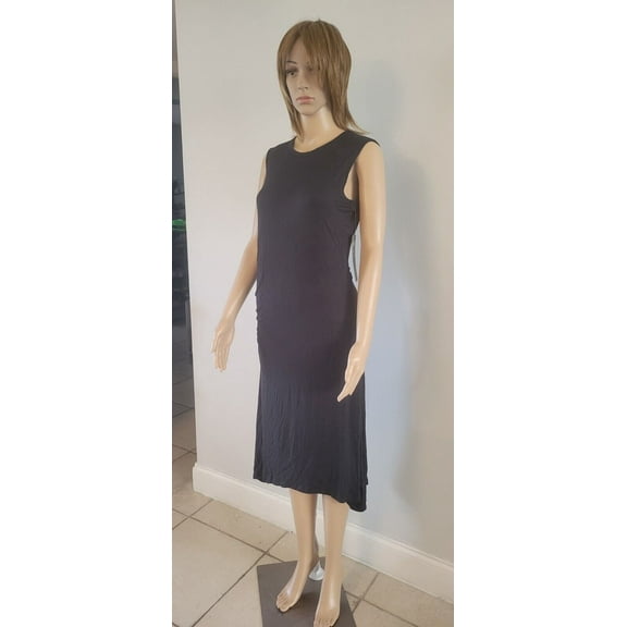 Daisy Fuentes Shirred Dress Women´s Size L Black