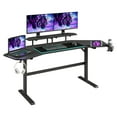 thumbnail image 2 of Miekor Furniture TS911D Gaming Desk with Shelves & Accessory Holder, Black 9895, 2 of 14