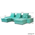 thumbnail image 6 of Sodrens 142" Modular Sectional Sofa Cloud Couch,U-Shaped Modern Frosted Velvet Sofa for Living Room,Apartment and Small Space,3-Seat Sofa with Two Ottomans,Tiffany Blue, 6 of 10