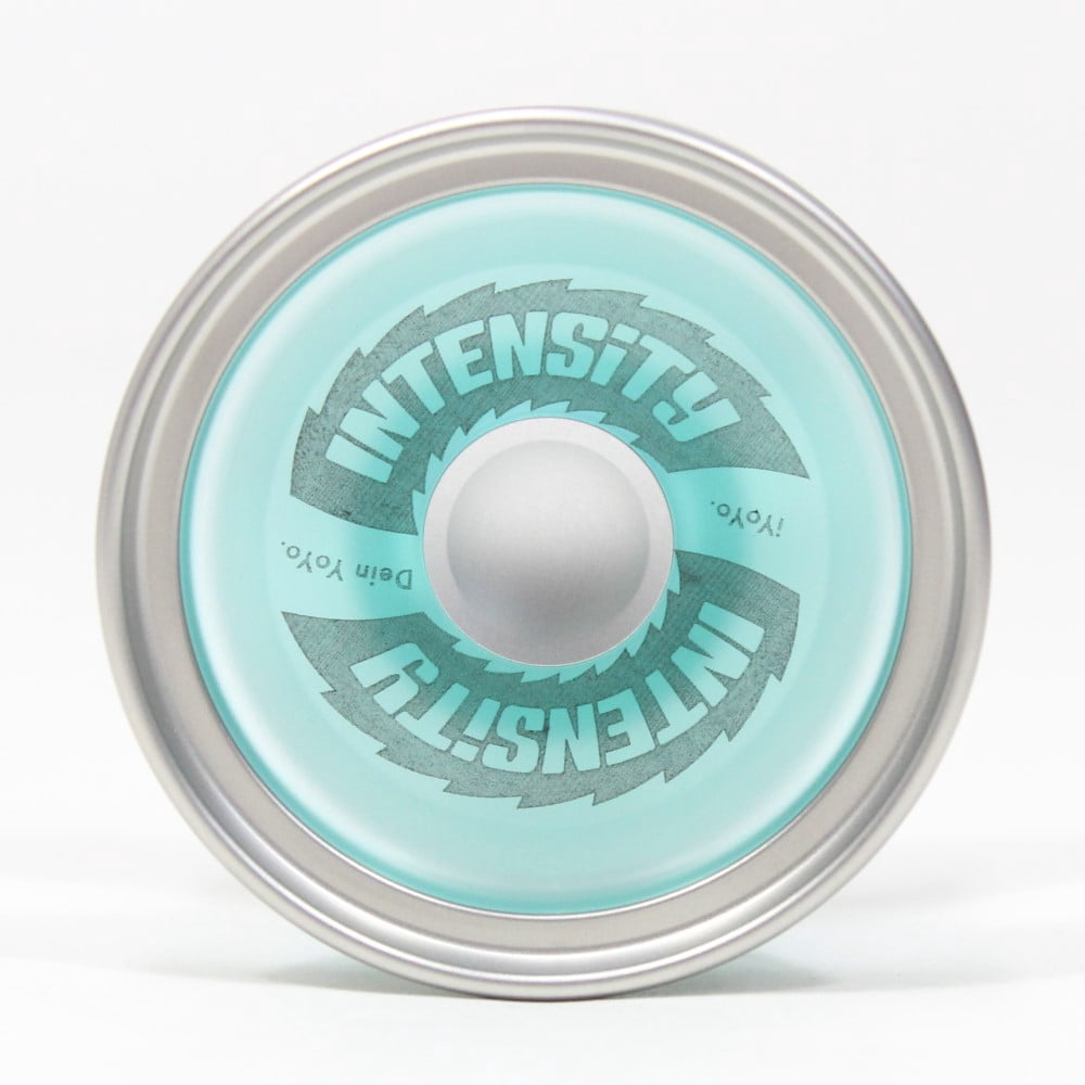 iYoYo INTENSiTY Yo-Yo - Bi-Material - PC with Stainless Steel Rings YoYo (Light Blue with Silver Rings)