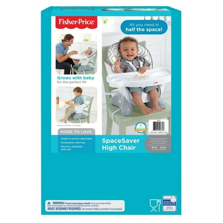 Fisher-Price SpaceSaver Adjustable High Chair, Geo Meadow