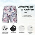 thumbnail image 3 of Yiaed Butterflies in Pastel Print Mens Swim Trunks Bathing Suit Compression Liner Beach Swim Shorts Swimwear Quick Dry Zipper Pocket No-Chafing Board Short-3X-Large, 3 of 6