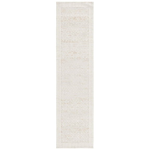SAFAVIEH Marbella Helen Bordered Runner Rug, Ivory/Brown, 2'3" x 9'