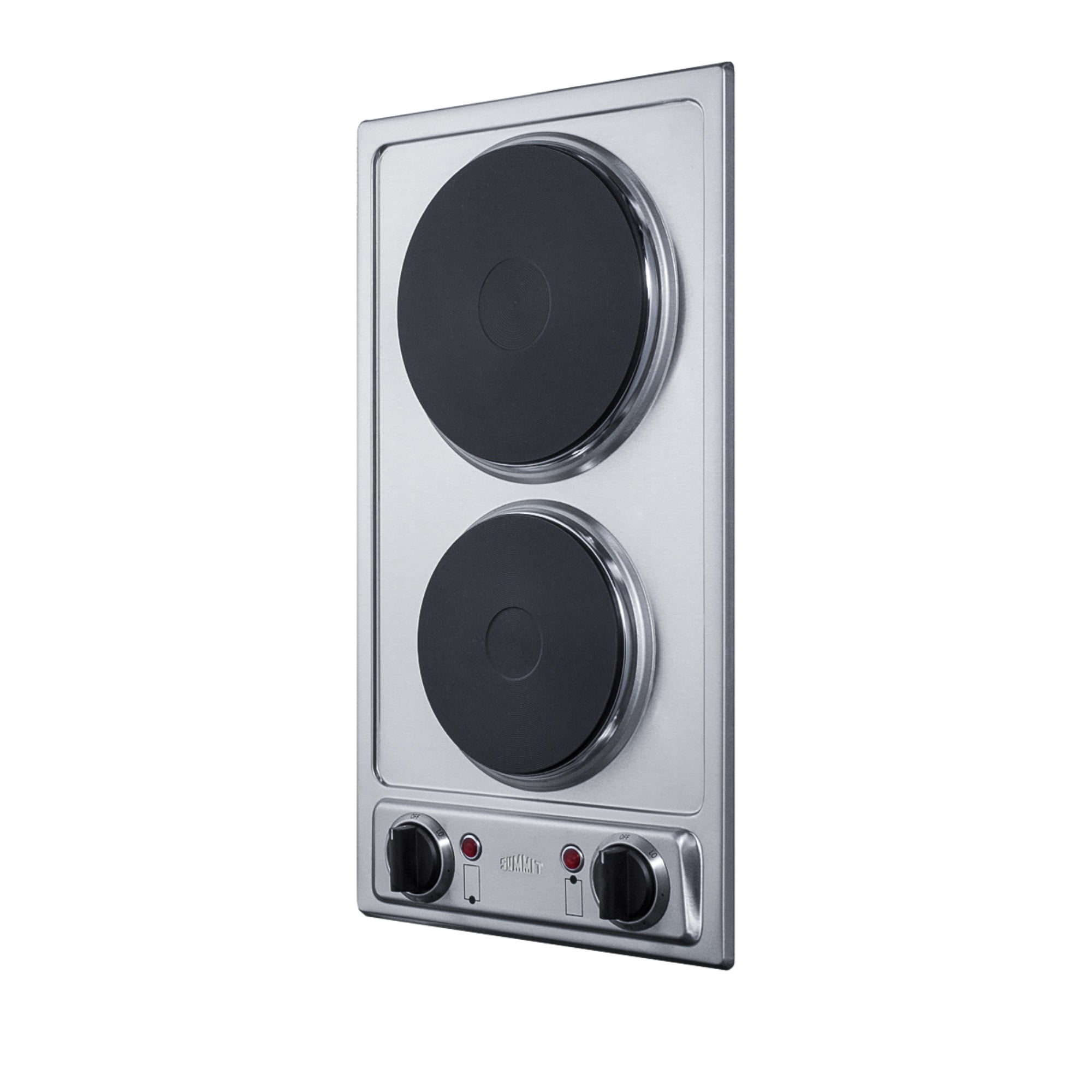 Summit CSD2B115 11.25 in. Wide 115V 2-Burner Solid Disk Cooktop - Stainless Steel